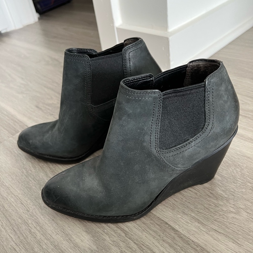 Cole Haan Black Wedge Booties, Sz 7.5